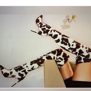 Steve Madden VAVA Cow Print Over-the-Knee Boots